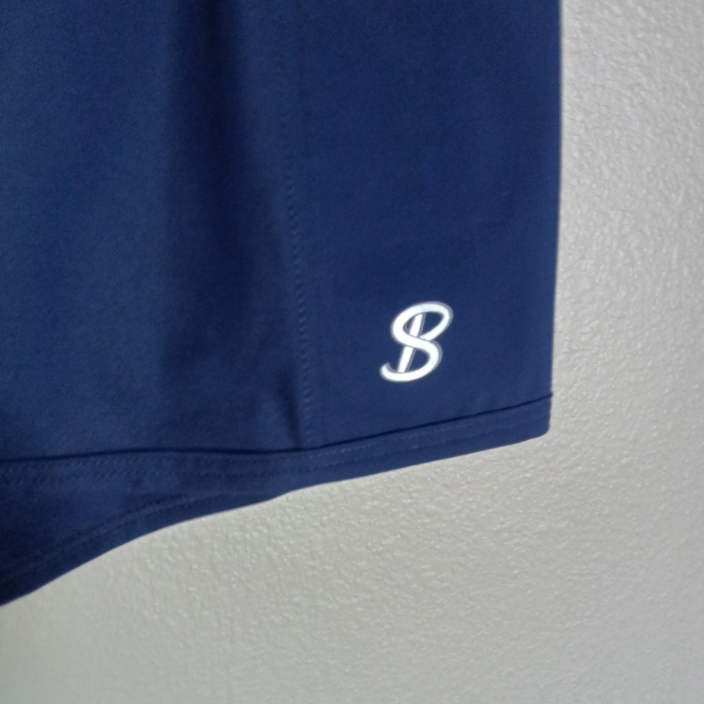 Sofibella UV Staples 3" Short 2017 Navy Blue Pockets Elastic Waistband Sz S NWT - Picture 3 of 8